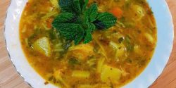 طرز تهیه سوپ شلغم و مرغ شیرازی با هویج و ورمیشل