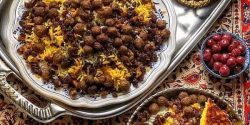 طرز تهیه قنبر پلو مجلسی شیرازی شام ۴ نفره ساده و سریع