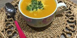 طرز تهیه سوپ کدو حلوایی مجلسی ساده با سبزیجات
