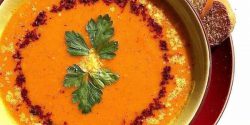 طرز تهیه سوپ گوجه فرنگی رستورانی شام ۲نفره ساده و سریع