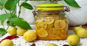طرز تهیه ترشی لیمو ترش بندری سبز با پوست بدون سرکه ساده و سریع
